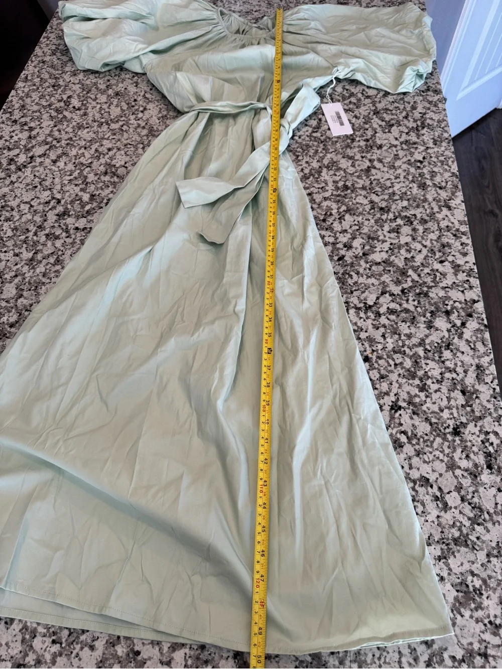 Reformation Pistachio Green Puff-Sleeve Midi Dress with Waist Tie NWT $268 Small - Picture 7 of 12